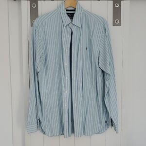 Ralph Lauren Light Blue and White Striped Shirt